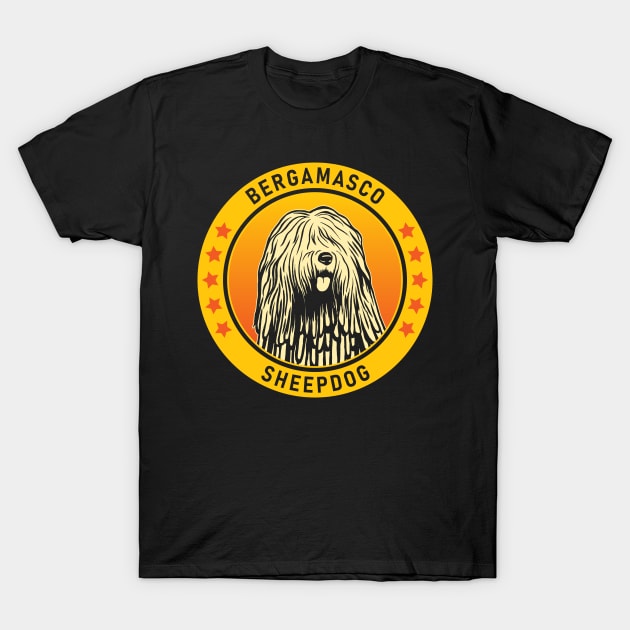 Bergamasco Sheepdog Dog Portrait T-Shirt by millersye